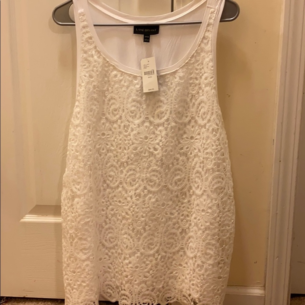 White NWT Lane Bryant lace top